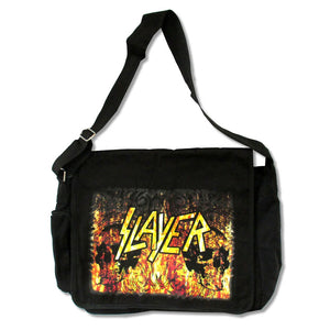 Slayer Flames & Skulls Logo Messenger Bag-Cyberteez