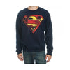 Superman Logo Distressed Navy Crewneck Sweatshirt-Cyberteez