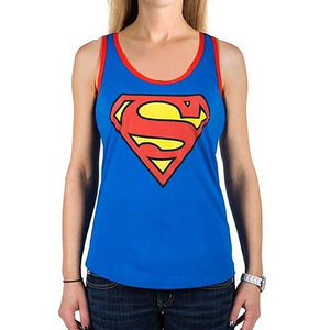 Supergirl Superman Logo Women's Racerback Costume Tank Top-Cyberteez