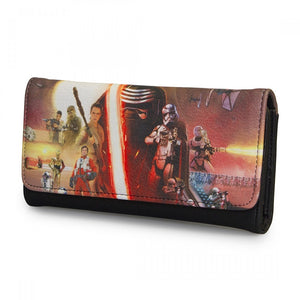 Star Wars Force Awakens Womens Faux Leather Tri-Fold Envelope Clutch Wallet-Cyberteez
