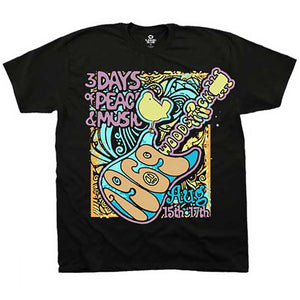 Woodstock Festival BLACK 3 Days Peace And Music 1969 T-Shirt-Cyberteez