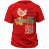 Woodstock Festival Poster RED 3 Days Of Peace And Music T-Shirt-Cyberteez
