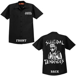 Suicidal Tendencies OG Flip Skull (Flipskull) Logo BLACK Dickies Workshirt-Cyberteez