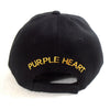 Purple Heart Hat Combat Wounded Military Veteran Black Adjustable Cap-Cyberteez