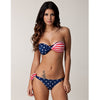 USA American Flag Women's Bikini w/ STARS BOTTOM Twist Bandeau-Cyberteez