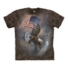 The Mountain USA American Flag Bearing Eagle Adult Unisex T-Shirt-Cyberteez
