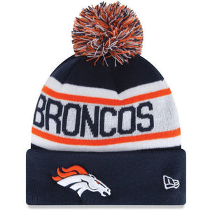 Denver Broncos NFL New Era Biggest Fan Redux Pom Beanie Knit Hat-Cyberteez