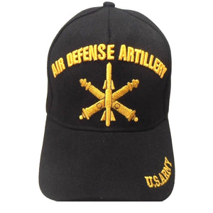 US Army Hat Air Defense Artillery Black Adjustable Cap-Cyberteez