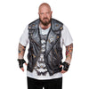 Biker Dude Big And Tall w/ Tattoos Allover Print Men's Longsleeve Costume T-Shirt-Cyberteez