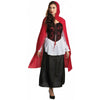 Red Riding Hood Costume Dress Women's Fairytale Outfit-Cyberteez