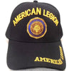 American Legion Insignia Seal Logo Hat Black Adjustable Cap-Cyberteez