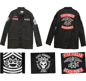 Five Finger Death Punch Eagle Knuckle Logo 5FDP For Life Military Jacket-Cyberteez