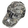 US Army Veteran Hat ACU Digital Camo Gray Border w/ Black Army Star Logo Seal Side-Cyberteez