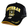 US Army Veteran Hat Black w/ Yellow Border And Gray Army Star Logo Seal Side-Cyberteez