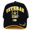 US Army Veteran Hat Black w/ Yellow Border And Gray Army Star Logo Seal Side-Cyberteez