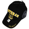 US Army Veteran Hat Black w/ Yellow Border And Gray Army Star Logo Seal Side-Cyberteez