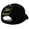 US Army Veteran Hat Black w/ Yellow Border And Gray Army Star Logo Seal Side-Cyberteez
