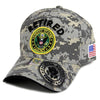 US Army Retired Hat ACU Digital Camo Yellow Border Seal w/ Flag Patch Side-Cyberteez