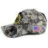 US Army Retired Hat ACU Digital Camo Yellow Border Seal w/ Flag Patch Side-Cyberteez