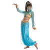 Mystical Genie Costume Girls Child Kids Top Pants Veil Tiara Oufit-Cyberteez