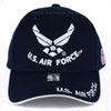 US Air Force Hat Wings Logo Navy Blue w/ Flag Patch Side-Cyberteez