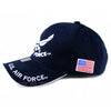 US Air Force Hat Wings Logo Navy Blue w/ Flag Patch Side-Cyberteez