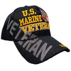 US Marine Veteran Hat USMC Black w/ Flag Eagle Logo-Cyberteez