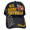 US Marine Veteran Hat USMC Black w/ Flag Eagle Logo-Cyberteez