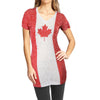 Canada Canadian Flag Women's Beach Bikini Cover Up Burnout Fabric T-Shirt-Cyberteez