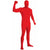 2nd Skin Men's RED Adult Full Body Zentai Spandex Stretch Jumpsuit w/ Hood Costume