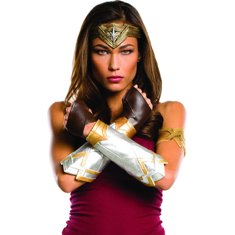 Wonder Woman Adult Gauntlets Tiara Crown And Glovelets Armband Set -  Cyberteez