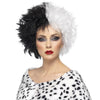 101 Dalmations Cruella De Vil Deville Women's 2 Tone Black & White Half & Half Wig-Cyberteez