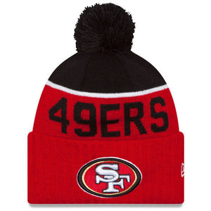 San Francisco 49ers NFL New Era On Field Sport Knit 2015-16 Pom Beanie Knit Hat Cap-Cyberteez