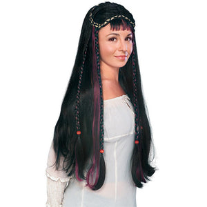 Fair Maiden Medieval Renaissance Women's Long Black Braids Costume Wig-Cyberteez