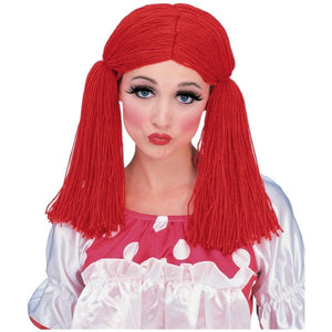 Rag Doll Women's Raggedy Ann Red Yarn Wig Costume Accessory-Cyberteez
