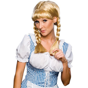 Cowgirl Women's Braided Blonde Swiss Miss Oktoberfest German Beer Girl Costume Wig-Cyberteez