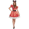 Minnie Mouse Costume Women's Red Dress Classic Outfit-Cyberteez
