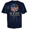 Ruger Reflection American Flag Eagle Logo Navy T-Shirt-Cyberteez