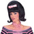 50's Women's Black Bouffant Costume Wig