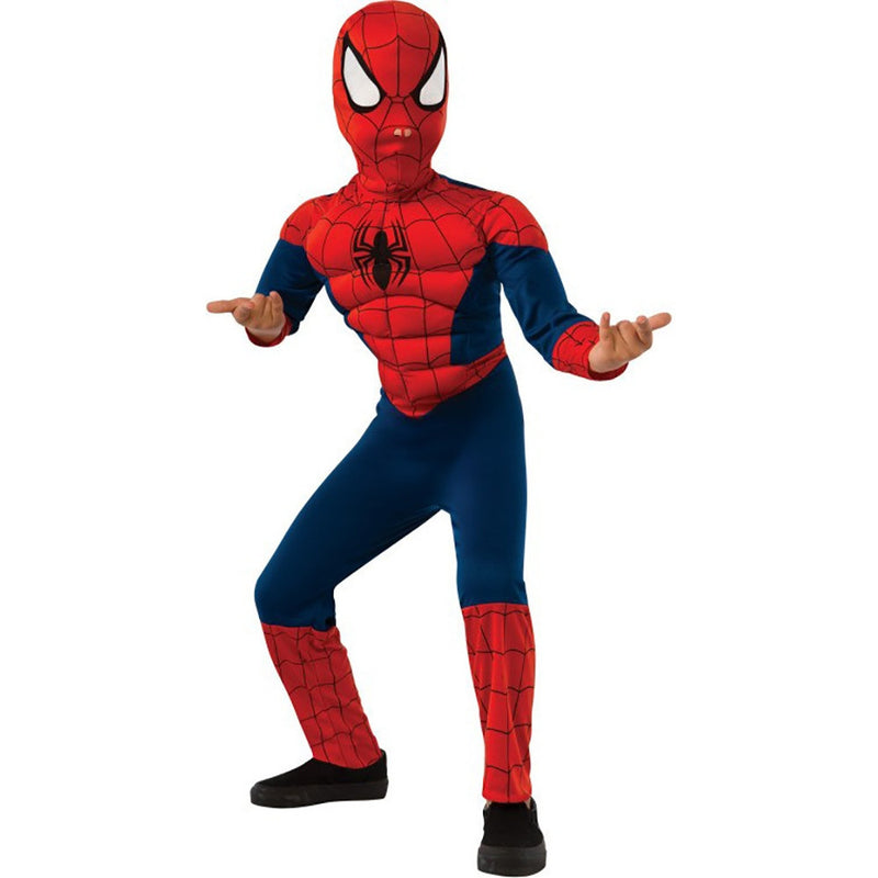 Spider Man Deluxe Boys Child Kids Youth Muscle Chest Costume - Cyberteez Spider Man Deluxe Boys Child Kids Youth Muscle Chest Costume - Cyberteez