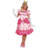 Princess Peach Costume Dress Women's Deluxe Outfit-Cyberteez