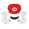 Mario Gloves Hat And Mustache Child Kids Size Costume Accessory Kit-Cyberteez