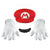 Mario Gloves Hat And Mustache Adult Size Costume Accessory Kit