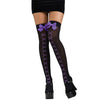 Skull & Crossbones Women's Thigh High Leggings Stockings w/ Bow (Black/Purple)-Cyberteez