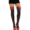 Skull & Crossbones Women's Thigh High Leggings Stockings w/ Bow (Black/Red)-Cyberteez