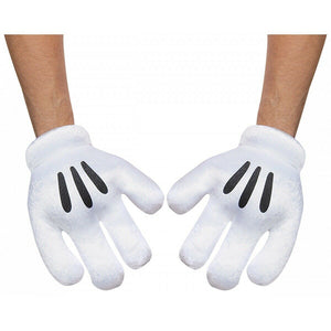Mickey Mouse Adult Size White Costume Gloves-Cyberteez
