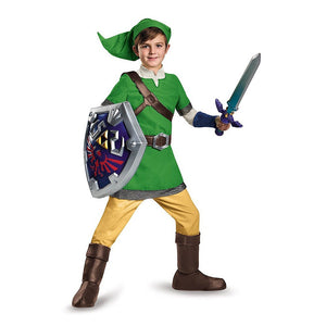 Legend Of Zelda Link Costume Boys Deluxe Kids Child Outfit-Cyberteez