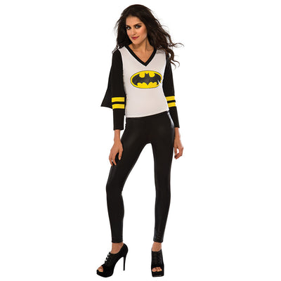 Batgirl Batman Logo Women's LONGSLEEVE w/ Cape V-Neck T-Shirt