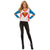 Supergirl Logo LONGSLEEVE w/ Cape V-Neck Womens Girls T-Shirt