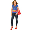 Supergirl Superhero Superman Women's Costume T-Shirt w/ Cape-Cyberteez